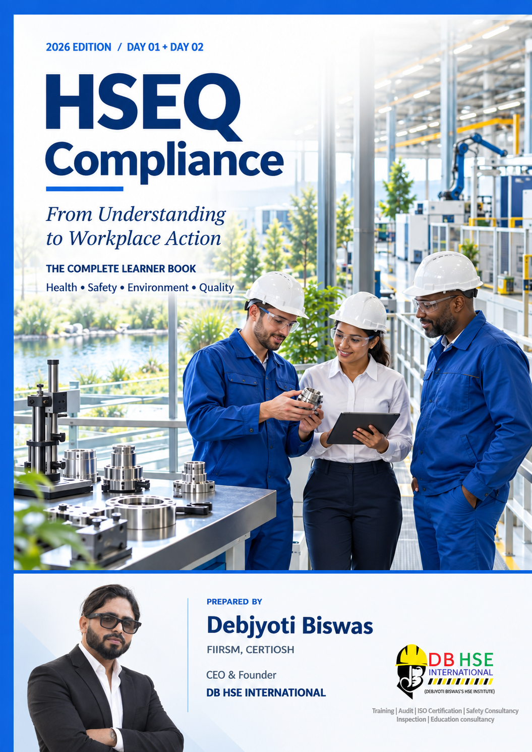 Cover of the HSEQ Compliance learner book by Debjyoti Biswas